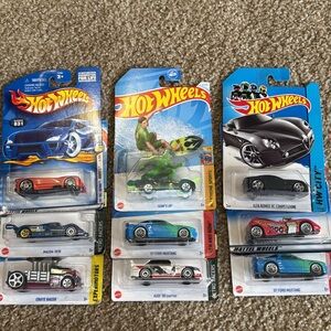 Hot Wheels Assorted Die-Cast Cars - Blue, Black, Red & Green Set